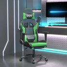 Comfortabele gamingstoel met duurzaam kunstleer en vlekbestendige afwerking - Zwart en groen / 1 / Met voetensteun