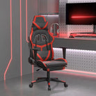 Comfortabele Gamingstoel met duurzaam kunstleer en vlekbestendige afwerking - Zwart en rood / 1 / Met voetensteun