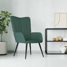 Comfortabele gestoffeerde relaxfauteuil met elegante lijnen - Donkergroen / 1 / Zonder voetensteun - Fauteuils &