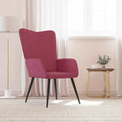 Comfortabele gestoffeerde relaxfauteuil met elegante lijnen - Wijnrood / 1 / Zonder voetensteun - Fauteuils &