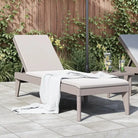 Comfortabele ligbed met verstelbare rugleuning en rattan uitstraling - Cappuccino / 1 - Ligstoelen