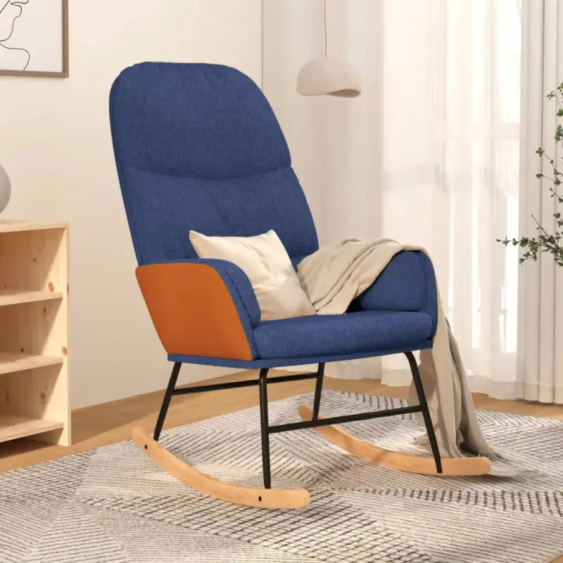 Comfortabele schommelstoel voor ontspanning met duurzame stof - Blauw / 1 / Zonder voetensteun - Schommelstoelen