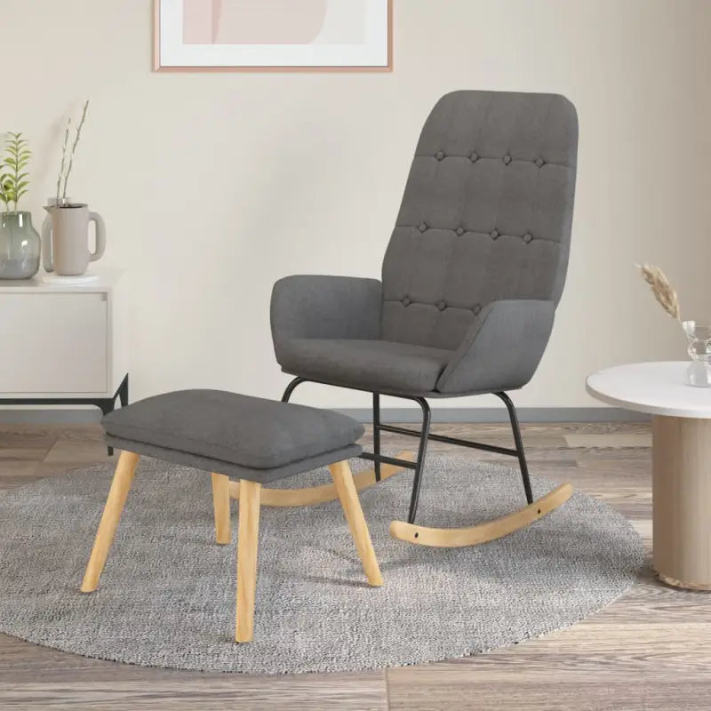 Comfortabele schommelstoel voor ontspanning met zachte bekleding - Lichtgrijs / 1 / Met voetensteun - Schommelstoelen