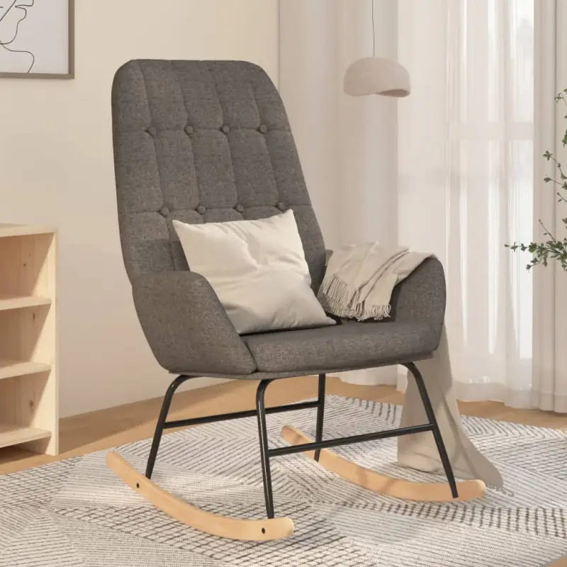 Comfortabele schommelstoel voor ontspanning met zachte bekleding - Lichtgrijs / 1 / Zonder voetensteun - Schommelstoelen