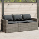 Comfortabele tuinbank van poly rattan met wasbare hoes - grijs en donkergrijs / 1 - Loungebanken
