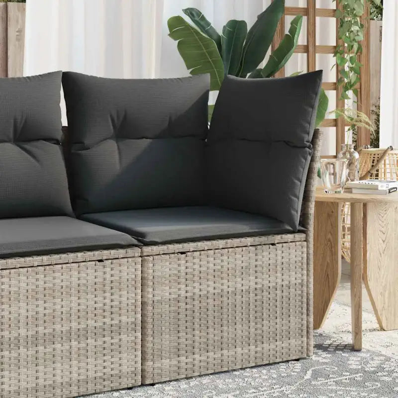 Comfortabele tuinbank van poly rattan met waterdichte zak voor buitengebruik - Lichtgrijs / 1 / Hoekbank - Loungebanken