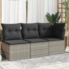 Comfortabele tuinbank van poly rattan met waterdichte zak voor buitengebruik - Grijs / 1 / hoek + 2x midden