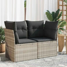 Comfortabele tuinbank van poly rattan met waterdichte zak voor buitengebruik - Lichtgrijs / 1 / 2x hoek - Loungebanken