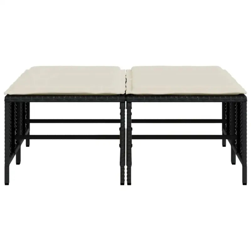 Comfortabele tuinpoefs met poly rattan en wasbare hoes - Tuinpoefs