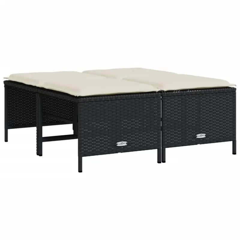 Comfortabele tuinpoefs met poly rattan en wasbare hoes - Tuinpoefs