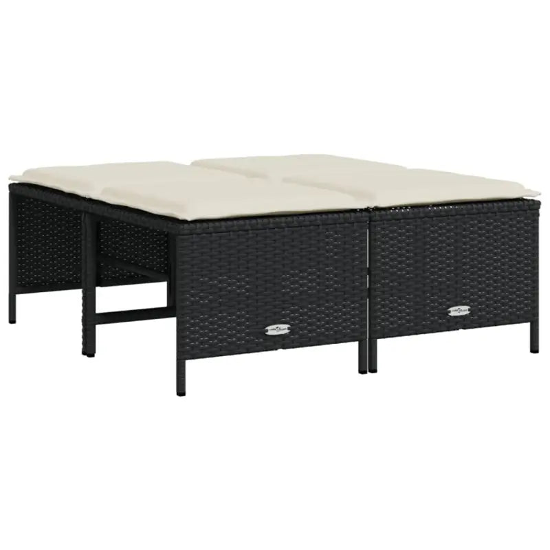 Comfortabele tuinpoefs met poly rattan en wasbare hoes - Tuinpoefs