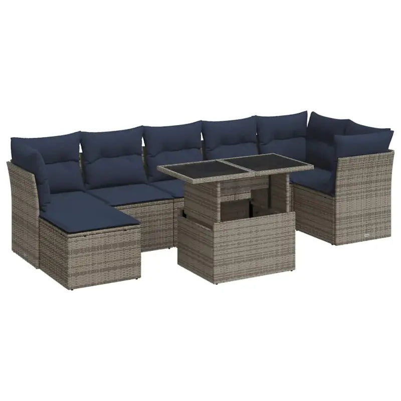 Comfortabele tuinset in grijs materiaal met gepoedercoat staal - Grijs / met opbergruimte - Tuinsets