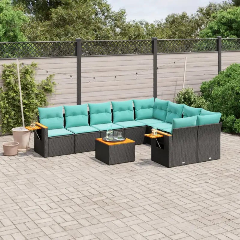 Comfortabele tuinset in grijs materiaal met gepoedercoat staal - Zwart / Met tafel - Tuinsets