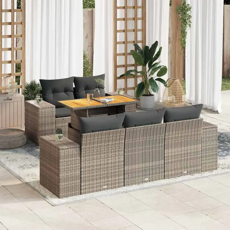 Comfortabele tuinset in grijs materiaal met waterdichte tas en gepoedercoat staal - Grijs / met opbergruimte - Tuinsets