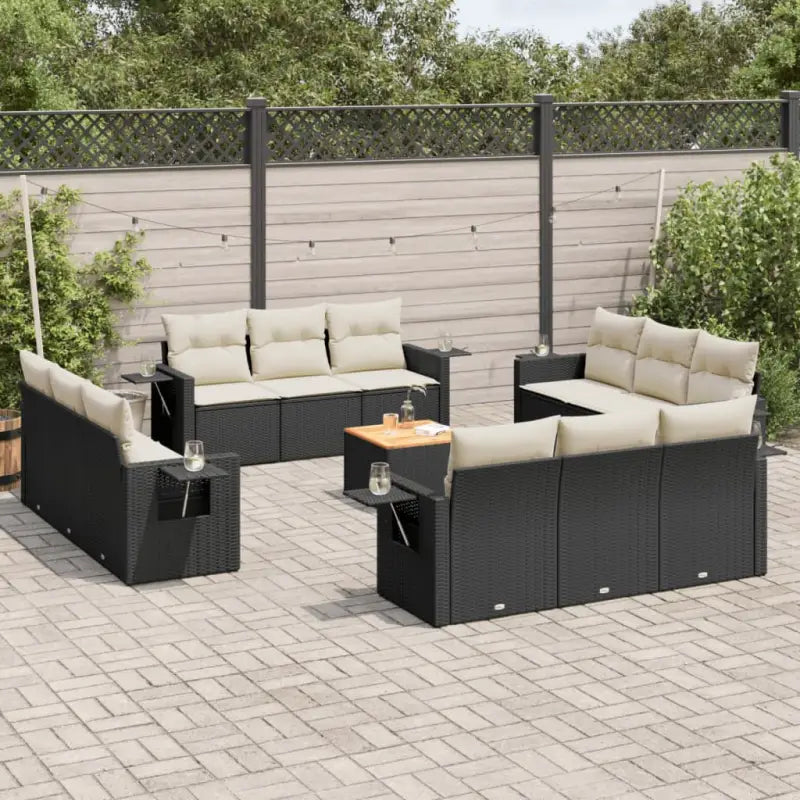 Comfortabele tuinset in grijs materiaal met waterdichte tas en gepoedercoat staal - Zwart en crème - Tuinsets