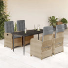 Comfortabele tuinset met poly rattan en gemakkelijk schoon te maken - 160 cm tafellengte / Zonder voetensteun - Tuinsets
