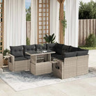 Comfortabele tuinset van beige materiaal en gepoedercoat staal - Lichtgrijs / zonder opbergruimte - Tuinsets