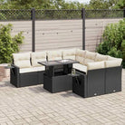 Comfortabele tuinset van beige materiaal en gepoedercoat staal - Zwart en crème / met opbergruimte - Tuinsets