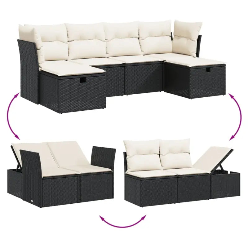 Comfortabele tuinset van zwart gepoedercoat staal met ruime afmetingen - Tuinsets