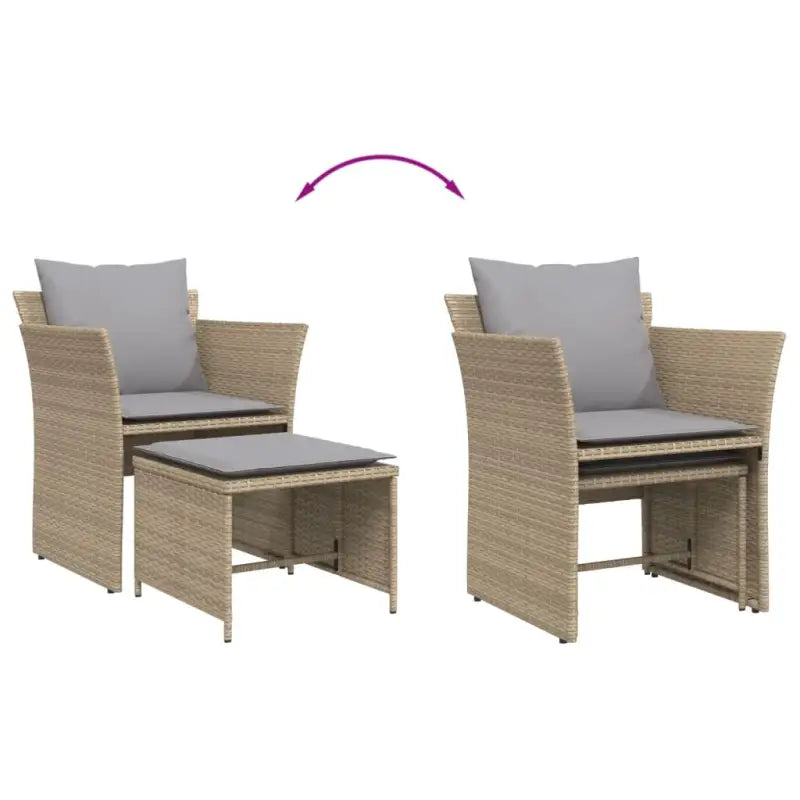 Comfortabele tuinstoel met poly rattan en zachte materiaal vulling - Tuinsets