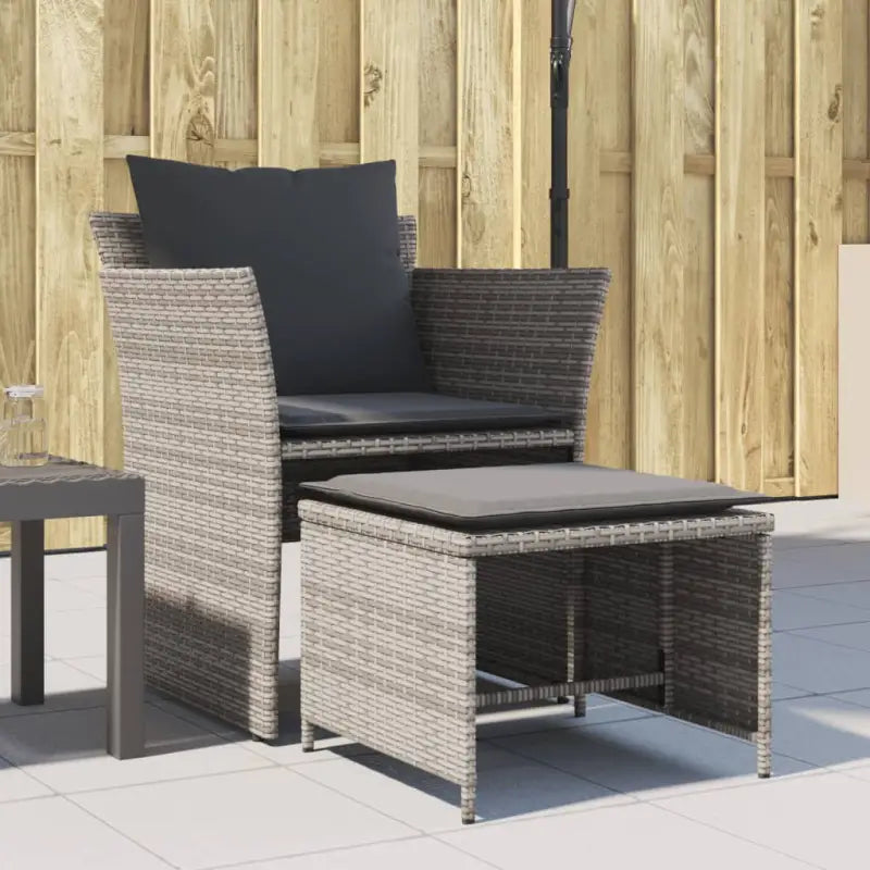 Comfortabele tuinstoel met poly rattan en zachte materiaal vulling - Grijs - Tuinsets