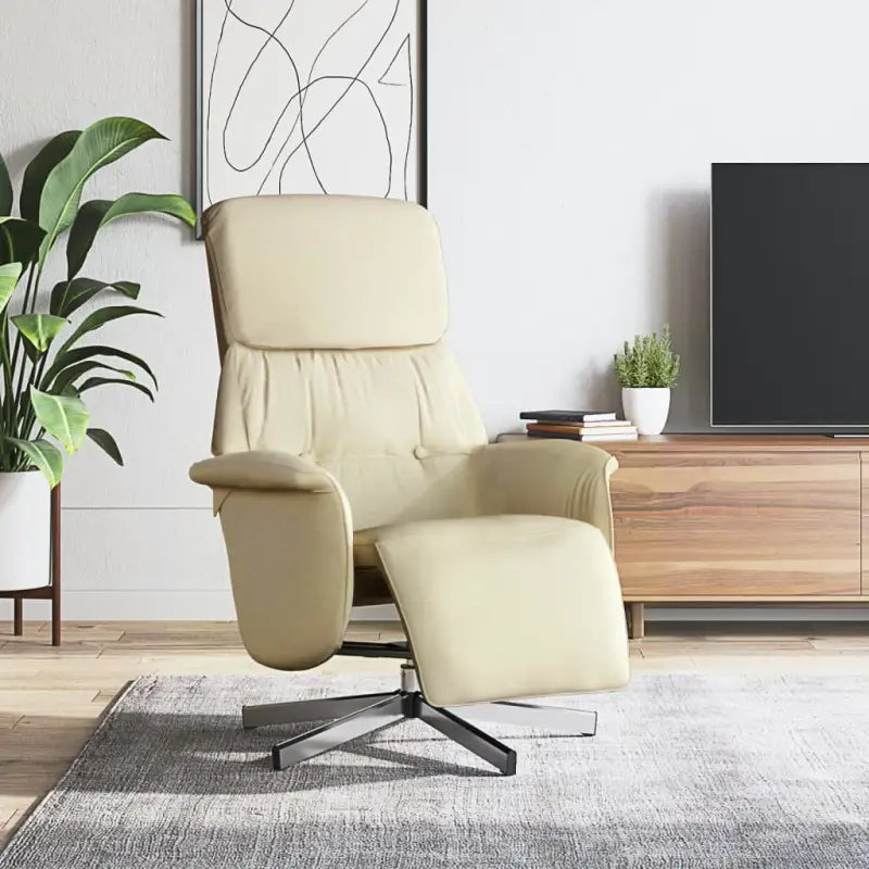 Comfortabele verstelbare stoel voor ontspanning na een drukke dag - Crème / 1 - Fauteuils & Relaxfauteuils