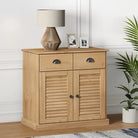Compact dressoir met massief grenenhout en metalen handgrepen - Dressoirs & buffetkasten