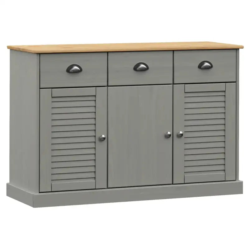 Compact dressoir met massief grenenhout en metalen handgrepen - Dressoirs & buffetkasten