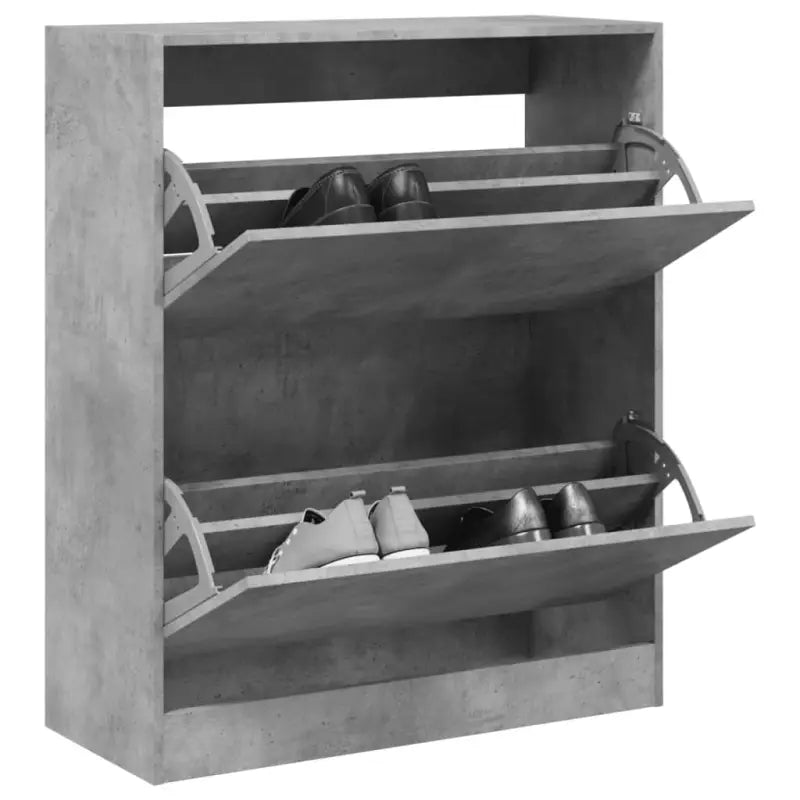 Compact schoenenkast van bewerkt hout voor smalle ruimtes - Betongrijs / 80 x 34 x 96.5 cm / 1 - Schoenenrekken