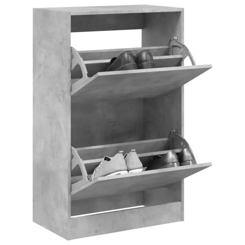 Compact schoenenkast van bewerkt hout voor smalle ruimtes - Betongrijs / 60 x 34 x 96.5 cm / 1 - Schoenenrekken