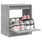 Compact schoenenkast van bewerkt hout voor smalle ruimtes - Betongrijs / 60 x 42 x 69 cm / 1 - Schoenenrekken