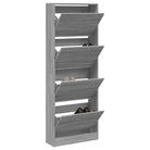 Compact schoenenkast van bewerkt hout voor smalle ruimtes - Grijs sonoma / 60 x 21 x 163.5 cm / 1 - Schoenenrekken