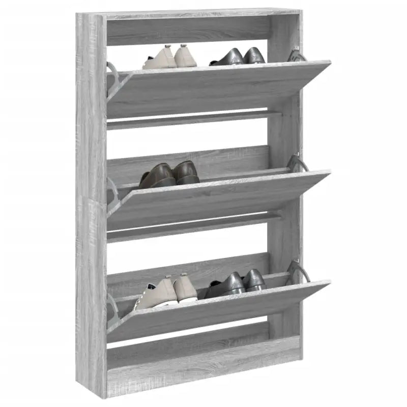 Compact schoenenkast van bewerkt hout voor smalle ruimtes - Grijs sonoma / 80 x 21 x 125.5 cm / 1 - Schoenenrekken