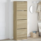 Compact schoenenkast van bewerkt hout voor smalle ruimtes - Sonoma eiken / 60 x 34 x 187.5 cm / 1 - Schoenenrekken