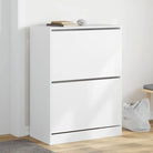 Compact schoenenkast van bewerkt hout voor smalle ruimtes - Wit / 80 x 42 x 108 cm / 1 - Schoenenrekken