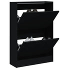 Compact schoenenkast van bewerkt hout voor smalle ruimtes - Zwart / 60 x 21 x 87.5 cm / 1 - Schoenenrekken