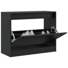 Compact schoenenkast van bewerkt hout voor smalle ruimtes - Zwart / 80 x 34 x 63 cm / 1 - Schoenenrekken