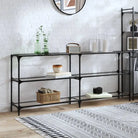 Consoletafel met glazen blad voor stijl en functionaliteit in je kamer - Doorzichtig / 194.5 x 30 x 81 cm / 1