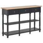 Consoletafel van bewerkt hout of massief grenenhout voor stijl en opbergruimte - Zwart / 1 - Consoletafels