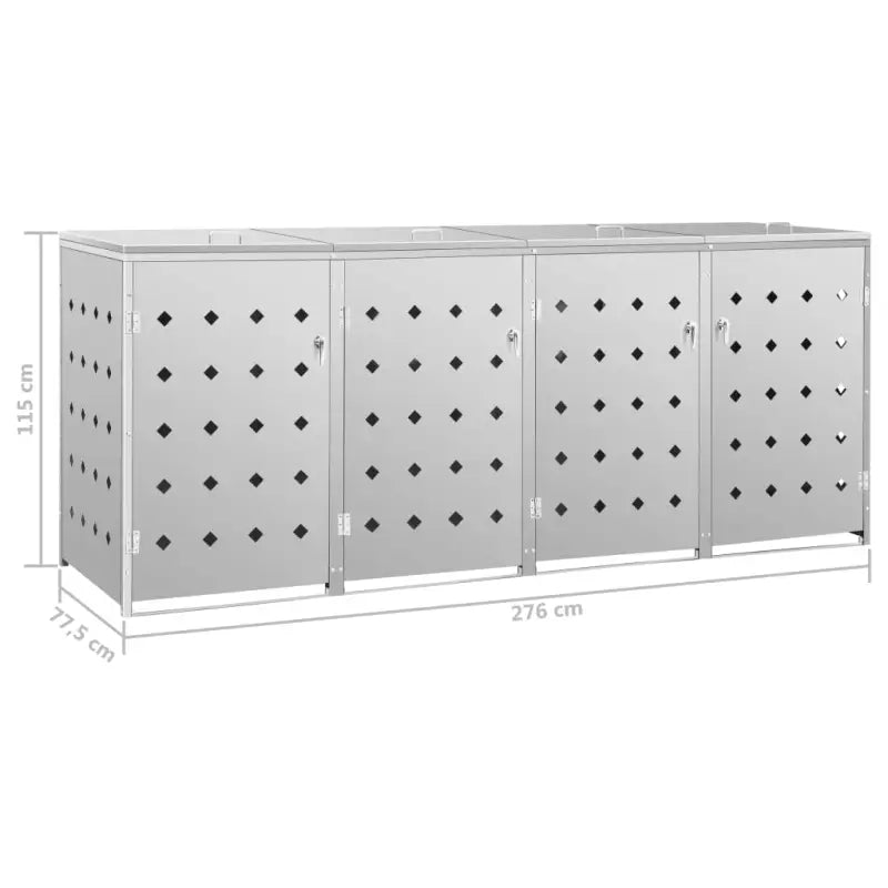 Containerberging voor afvalcontainer met handige ventilatieopeningen in roestvrij staal - Containerbergingen