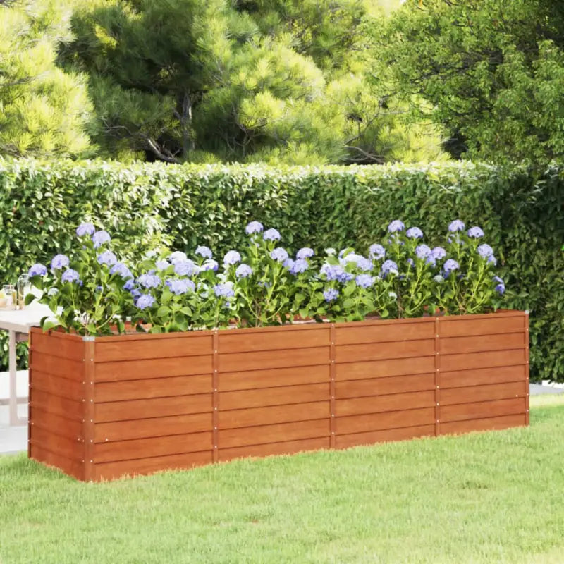 Cortenstalen plantenbak voor tuin en balkon - 320 x 80 x 77 cm / 1 - Bloempotten & plantenbakken