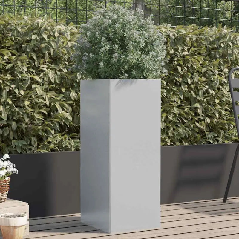 Cortenstalen plantenbakken voor tuin balkon en terras - Gegalvaniseerd staal/Grijs / 32 x 29 x 75 cm / 1 - Bloempotten