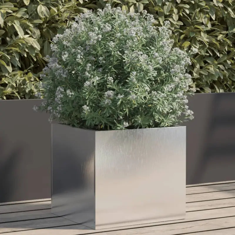 Cortenstalen plantenbakken voor tuin balkon en terras - Roestvrij staal/Lichtgrijs / 32 x 30 x 29 cm / 1 - Bloempotten