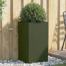 Cortenstalen plantenbakken voor tuin balkon en terras - Staal/Groen / 42 x 38 x 75 cm / 1 - Bloempotten & plantenbakken