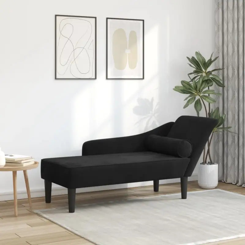 Darkgrijs materiaal chaise longue voor ultiem comfort en ontspanning - Zwart / 1 - Chaises longues
