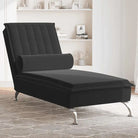 Decoratieve massage chaise longue met multiplex lattenbodem en zacht fluweel - Zwart / 1 - Chaises longues