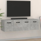 Decoratieve muuropbergkasten van bewerkt hout voor binnen en opbergruimte - Betongrijs / 80 x 35 x 36.5 cm / 1
