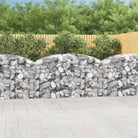 Decoratieve tuinbarrière van gegalvaniseerd ijzer met versterkte schanskorfhaken - 200 x 50 x 100/120 cm / 1