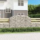 Decoratieve tuinbarrière van gegalvaniseerd ijzer met versterkte schanskorfhaken - 200 x 30 x 120/140 cm / 1