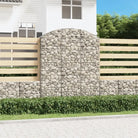 Decoratieve tuinbarrière van gegalvaniseerd ijzer met versterkte schanskorfhaken - 150 x 30 x 180/200 cm / 1